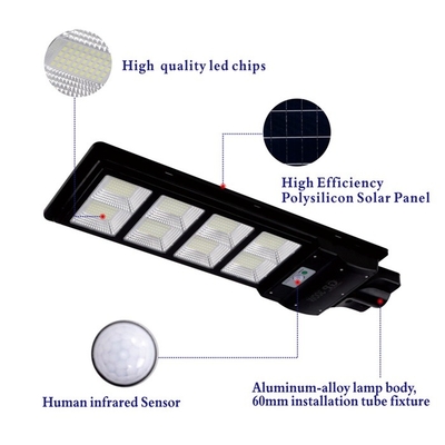 Automated Solar LED Street Light MPPT Controller Mono Solar Panel 150lm/W Luminous Flux